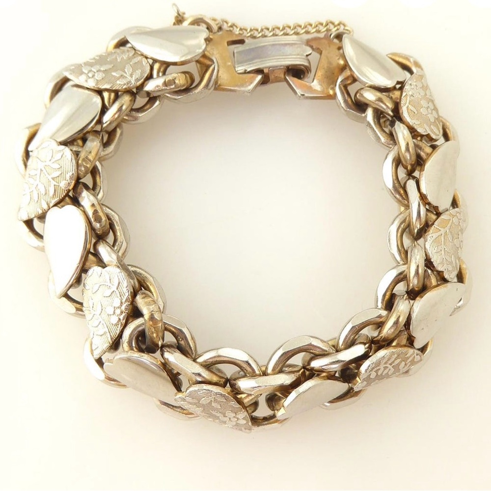 Vintage 70’s silver chunky chain leaf woodland elf elven fantasy